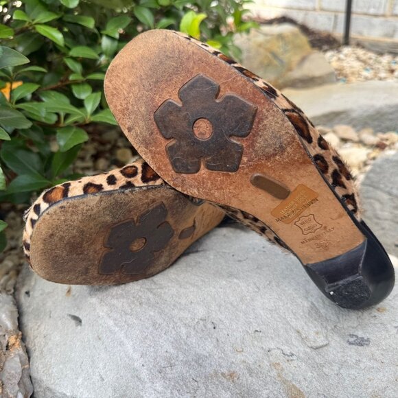 Mark & Steven Animal Print Rhinestone Jeweled Plaque Slides Size 36.5 (US 6) - Picture 9 of 11